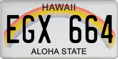 HI license plate EGX664