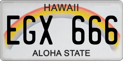 HI license plate EGX666