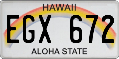 HI license plate EGX672