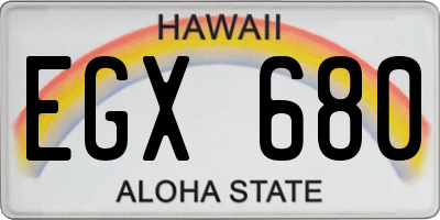 HI license plate EGX680