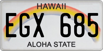 HI license plate EGX685