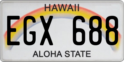 HI license plate EGX688