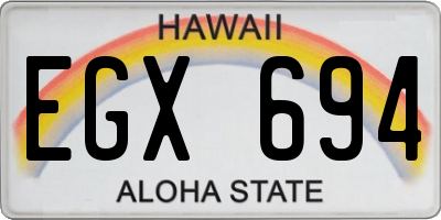 HI license plate EGX694