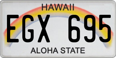 HI license plate EGX695