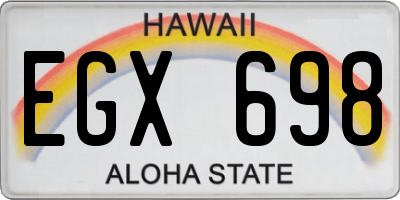 HI license plate EGX698