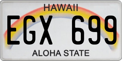 HI license plate EGX699