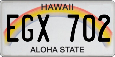 HI license plate EGX702