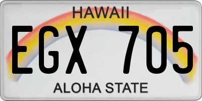 HI license plate EGX705