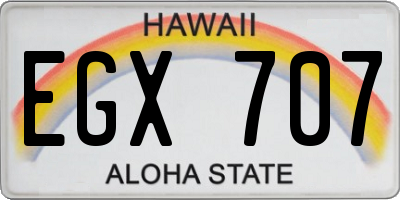 HI license plate EGX707