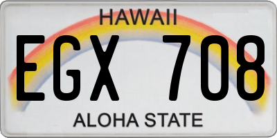 HI license plate EGX708