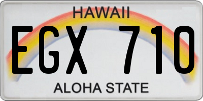 HI license plate EGX710