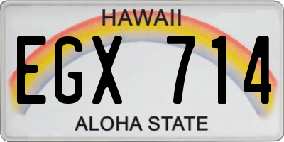 HI license plate EGX714