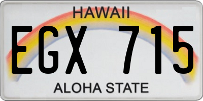 HI license plate EGX715