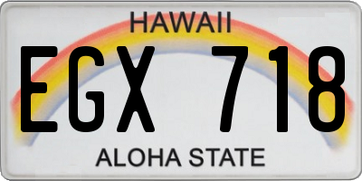 HI license plate EGX718