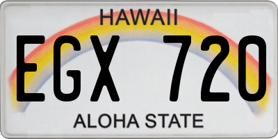 HI license plate EGX720
