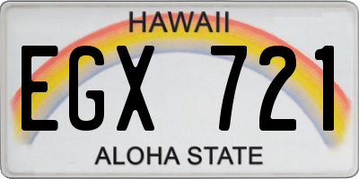 HI license plate EGX721
