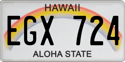 HI license plate EGX724