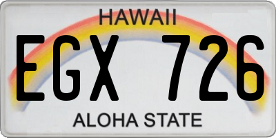 HI license plate EGX726