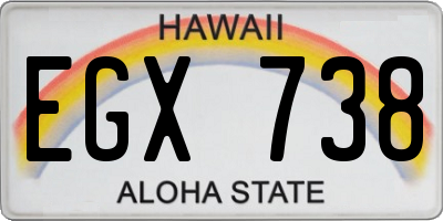 HI license plate EGX738