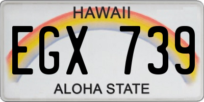 HI license plate EGX739