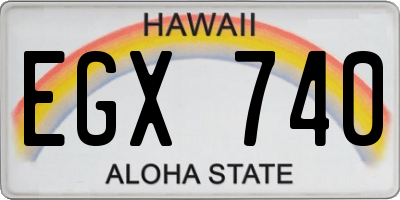 HI license plate EGX740