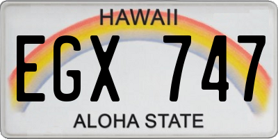 HI license plate EGX747