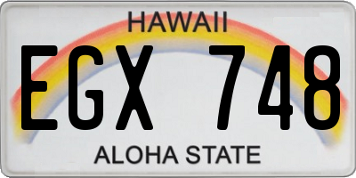 HI license plate EGX748