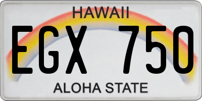 HI license plate EGX750