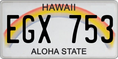 HI license plate EGX753