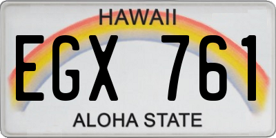 HI license plate EGX761