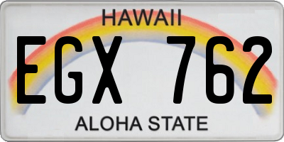 HI license plate EGX762