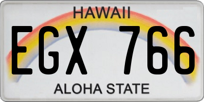 HI license plate EGX766