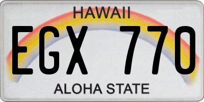 HI license plate EGX770