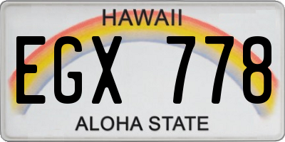 HI license plate EGX778