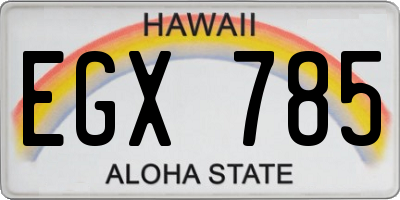 HI license plate EGX785