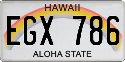 HI license plate EGX786