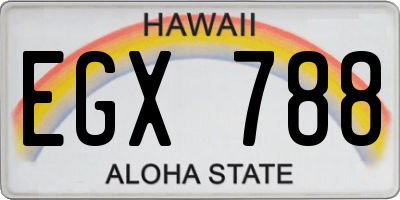 HI license plate EGX788