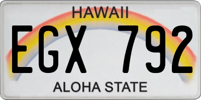 HI license plate EGX792