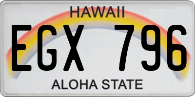 HI license plate EGX796