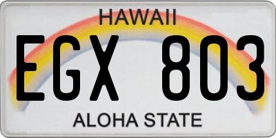 HI license plate EGX803