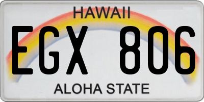 HI license plate EGX806