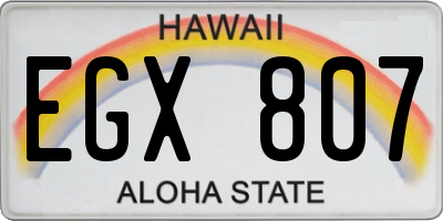 HI license plate EGX807