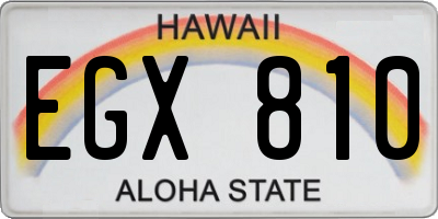 HI license plate EGX810
