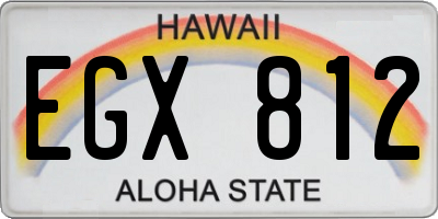 HI license plate EGX812