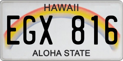 HI license plate EGX816