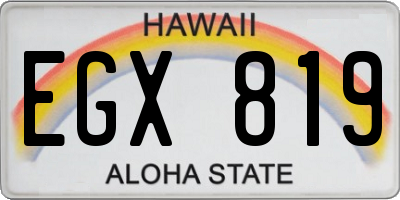 HI license plate EGX819