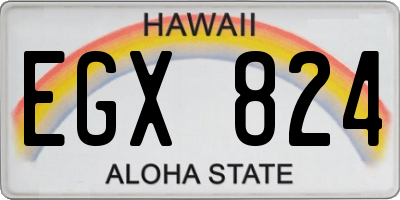 HI license plate EGX824