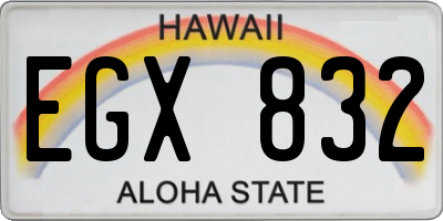 HI license plate EGX832