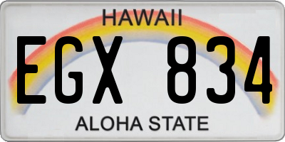 HI license plate EGX834