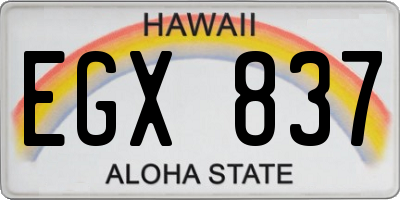 HI license plate EGX837